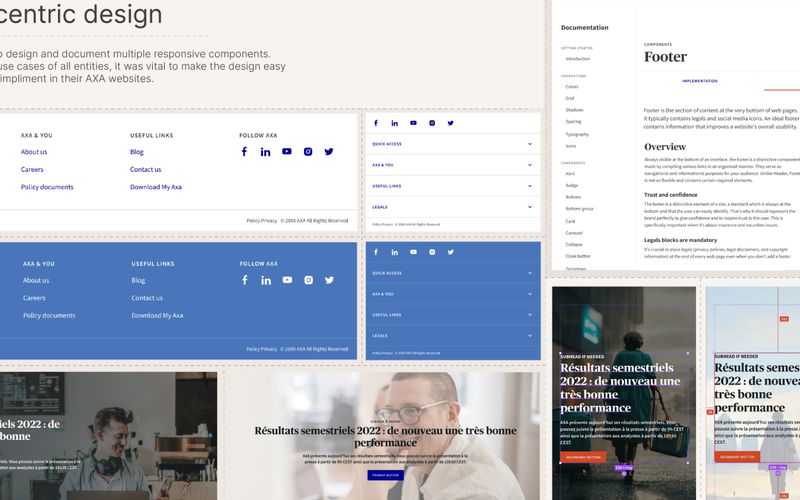 AXA Global Design System — components, footer and page templates